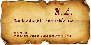 Markschejd Leonidász névjegykártya